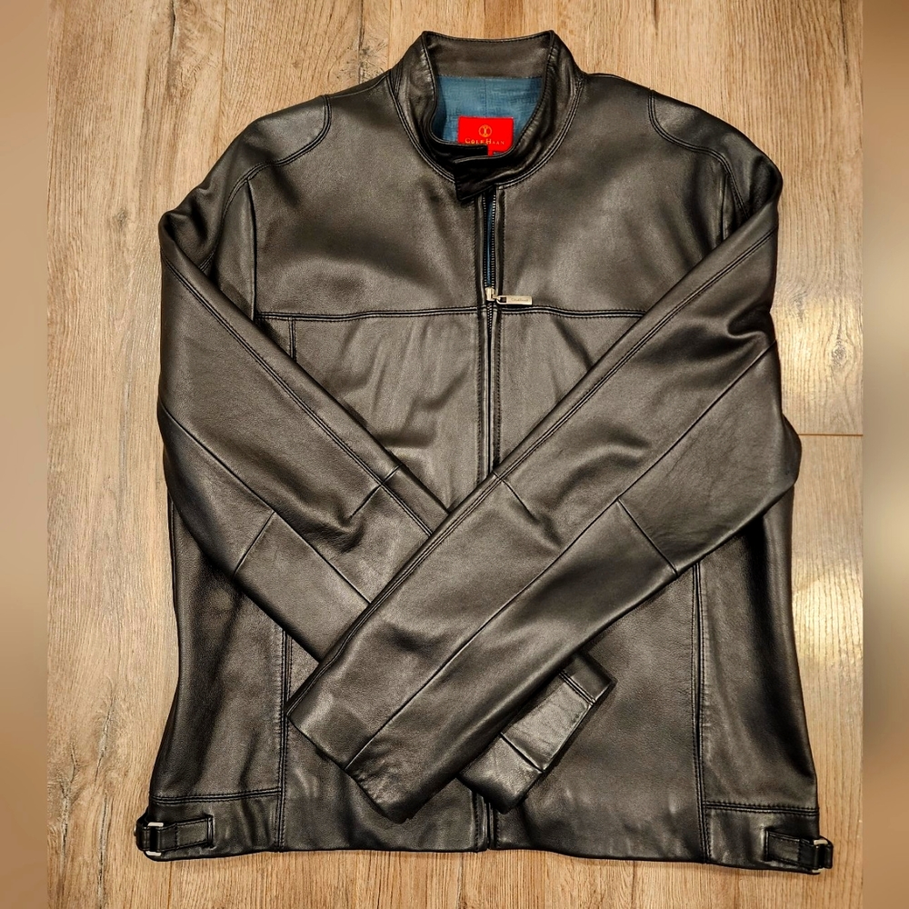 Cole Hann Lambskin Leather Jacket
